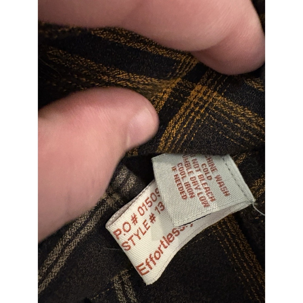 Carbon2Cobalt Men's Medium Timbers Flannel‎ Brown/Gold Plaid Long Sleeve Shirt - Picture 10 of 10